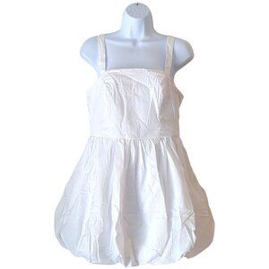 Brand New- White Bubble Hem Mini Dress — Size Large (Tagged XL)